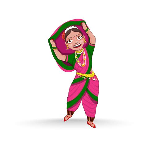 Young Woman Performing Lavani Classical Dance Of Maharashtra In Traditional Dress. 23322518 ...