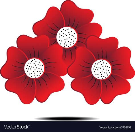 Red flower Royalty Free Vector Image - VectorStock