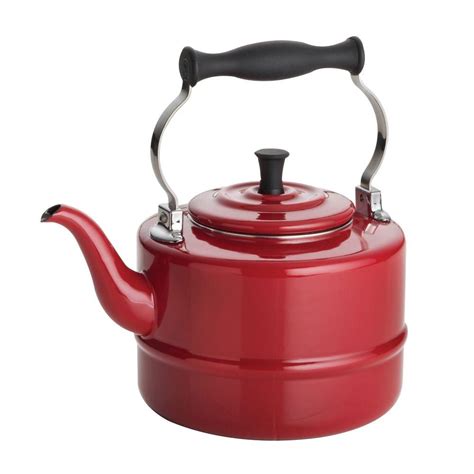 BonJour 8-Cup Stovetop Tea Kettle in Red-53868 - The Home Depot