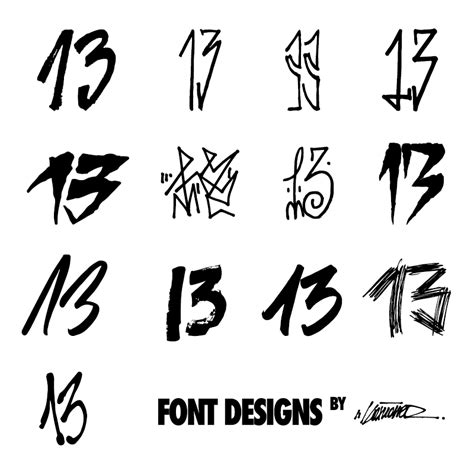 13FONT Designs | 13 tattoos, Number 13 tattoos, Tattoo lettering