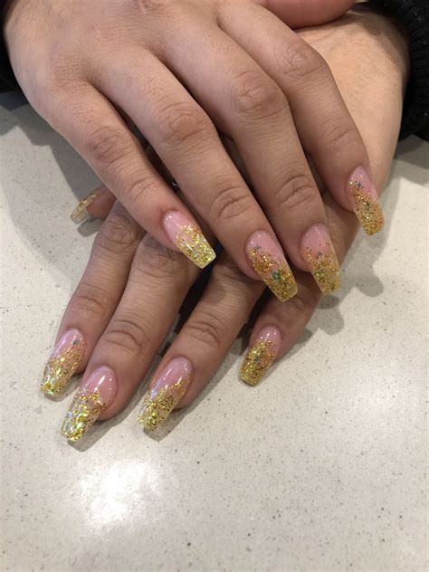 Yellow glitter nails | Nails, Glitter nails, Yellow glitter