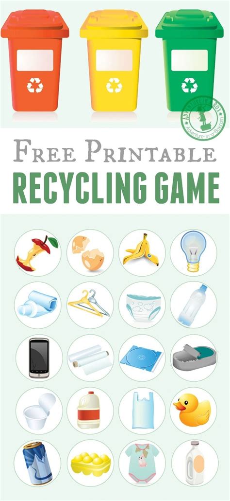 Printable Recycling Game | Free Printable Of The Day | Recycling - Free ...