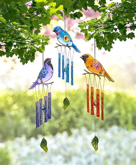 Colorful Glass Bird Wind Chimes | The Lakeside Collection