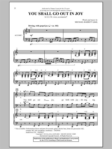 You Shall Go Out In Joy | Sheet Music Direct