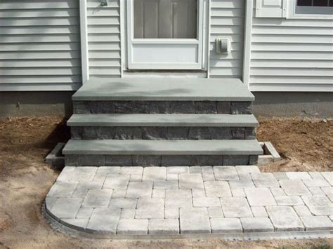 stone paver landing (bluestone treads) | Patio stairs, Patio steps ...