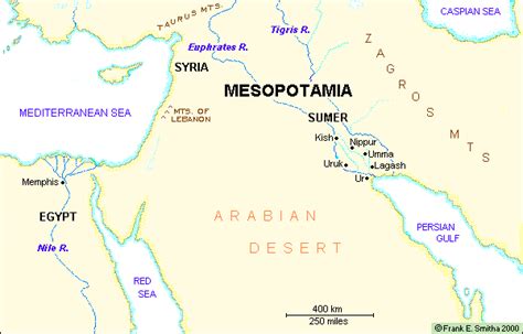 Map of Mesopotamia (2500 BCE)