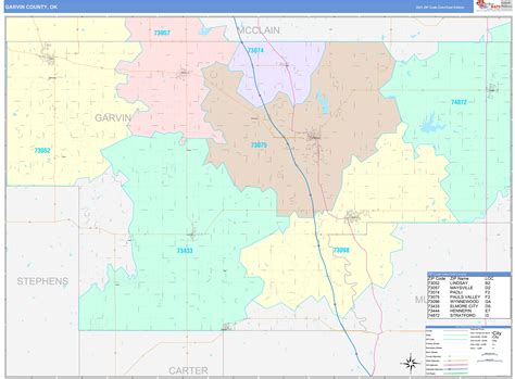 Garvin County, OK Wall Map Color Cast Style by MarketMAPS - MapSales.com