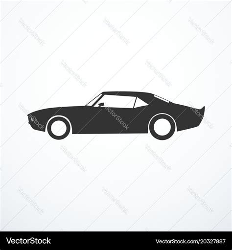 American muscle car silhouette Royalty Free Vector Image