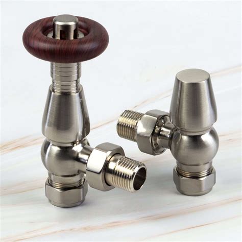 Traditional Style Thermostatic TRV & Lockshield Angled Radiator Valves ...