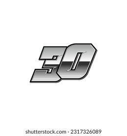 Number Vector Sports Racing Number 30 Stock Vector (Royalty Free) 2317326089 | Shutterstock