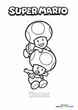Toads From Super Mario  Coloring Pages For Kids sketch template