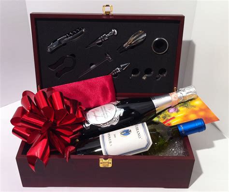 Selected wines in a gift box with wine accessories | Wine accessories, Wines, Gifts