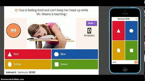 Example of how I used Kahoot in a lesson on the zones of regulation for ...