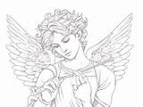 Cupid Coloring Adventure  Page sketch template