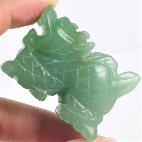 Dragon Sculptures 2 inch Natural Jade Carved Stone Animal Figurine for Home Fengshui Office ...