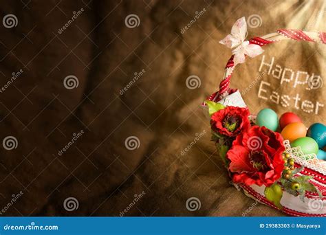 Background with Easter Basket Stock Image - Image of brown, black: 29383303