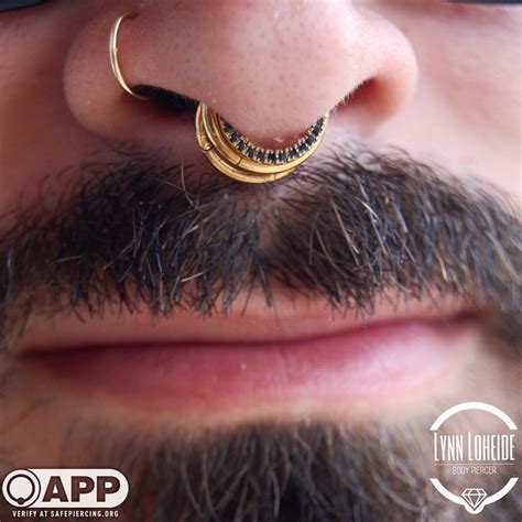 Examples of correct septum piercing placement, from Lynn at Icon : piercing