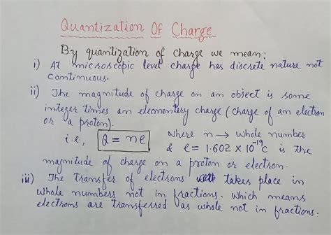 Quantization of Charge - Physics - Notes - Teachmint