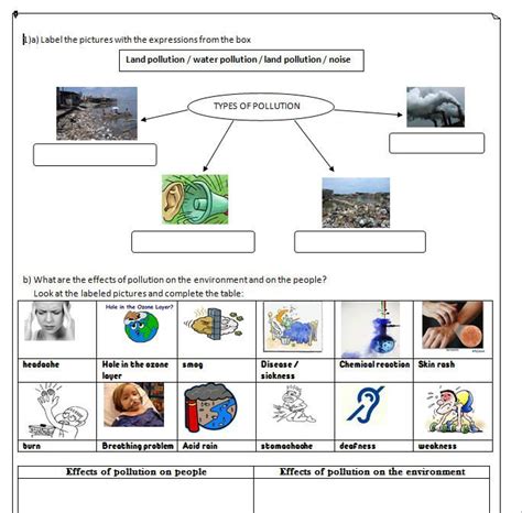 Pollution Worksheet | Pollution activities worksheets, Pollution ...