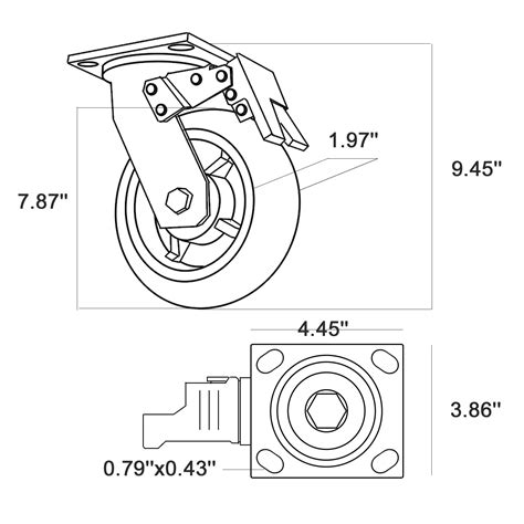 8 inch Caster Wheels Heavy Duty Swivel with Brakes - Industrial ...