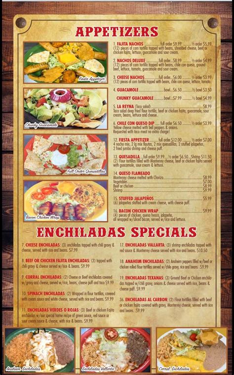 El Corral Mexican Restaurant – Buffalo – Menu – Menutex