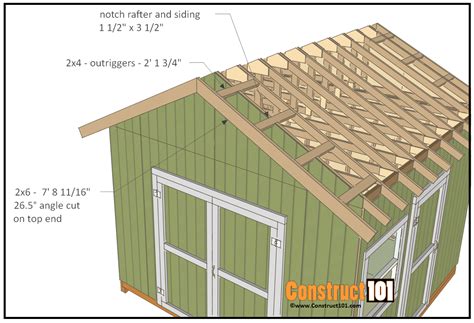 12x12 Shed Plans - Gable Shed - Construct101