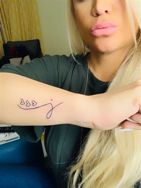 My newest tattoo for my love. A J initial tattoo! 💜🥰 he loves it so ...