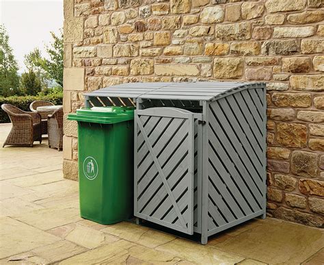 Double Wheelie Bin Store Outdoor Cover Recycling Storage Hinged Lid Wooden | eBay