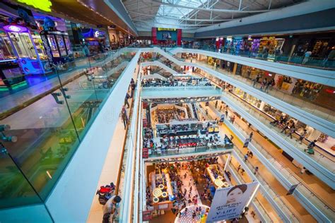 Interior View from Top Floor of Shopping Mall Plaza Singapura at ...