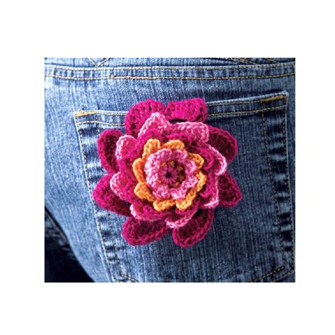 Crochet Flower Pattern PDF Instant Digital Download Colorful Easy Crochet Flower Applique - Etsy