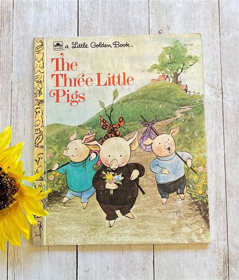 Vintage Three Little Pigs Little Golden Book Storybook | Etsy