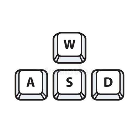 Computer Keyboard WASD Gaming Buttons. Stock Vector - Illustration of information, shadow: 57379611