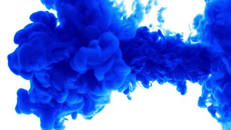 Blue Ink Dropped In Water On White Background Shooting With High Speed Camera, Phantom Flex ...