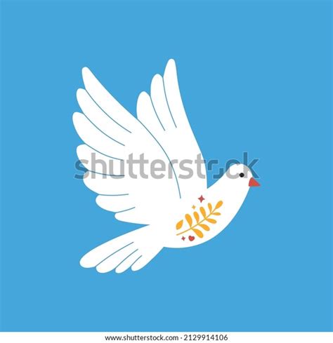 Flying White Pigeon Symbol Peace Flat Stock Vector (Royalty Free ...