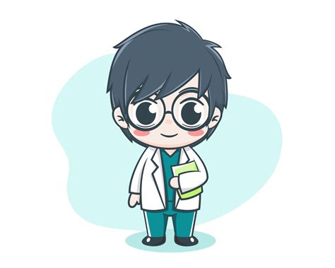 Cute male doctor cartoon illustration 9004501 Vector Art at Vecteezy