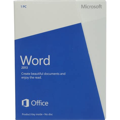 Microsoft Word 2013 (Product Key) 059-08267 B&H Photo Video