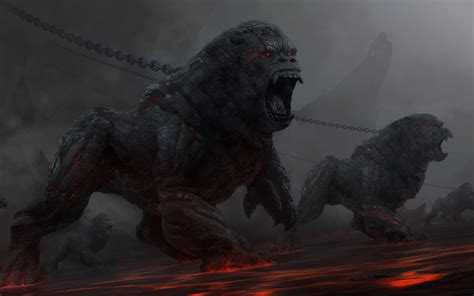 Gorilla, Hell, Rocks, Stones, Demons - King Kong Wallpaper 4k ...