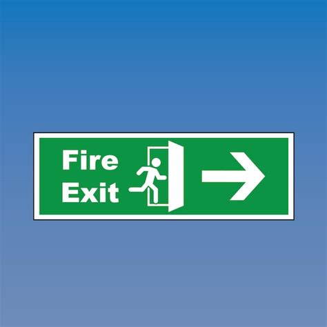 Premium Vector | A green fire exit sign with an arrow pointing to the right.