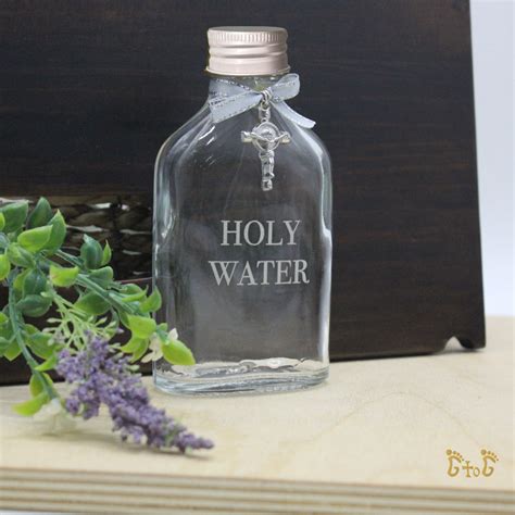 Glass Laser Engraved Holy water Bottle (Personalisation Optional) – G ...