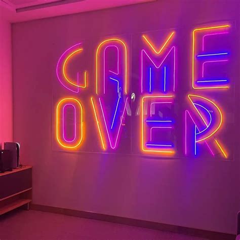 Game Over Neon Sign | Neon signs, Neon tube lights, Custom neon signs