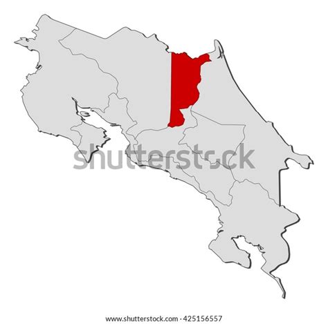 Map Costa Rica Heredia Stock Vector (Royalty Free) 425156557 | Shutterstock