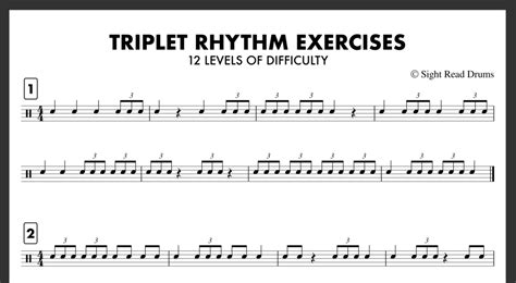 Triplet Rhythm Exercises - 12 Levels Of Difficulty