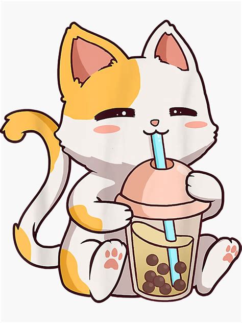 "Boba Tea Bubble Katze Kawaii Neko Anime süße Katze Boba" Sticker von ...