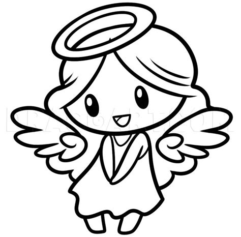Drawing A Chibi Angel, Step by Step, Drawing Guide, by Dawn | Angel ...