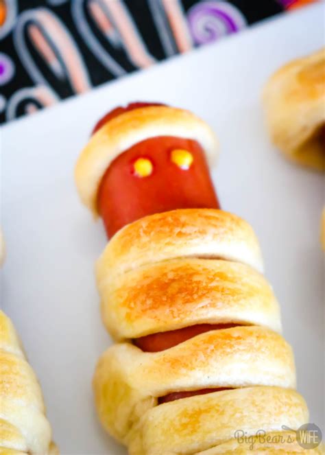 Crescent Roll Mummy Dogs - Big Bear's Wife Savory Halloween Recipe