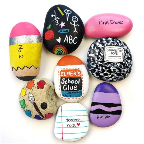 Painted Rock Ideas - Back to School Rocks