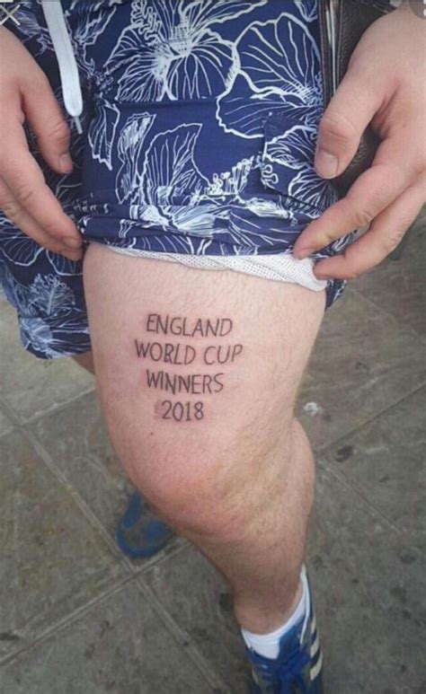 Confusion as to what two crazy England fans who tattooed "England World ...