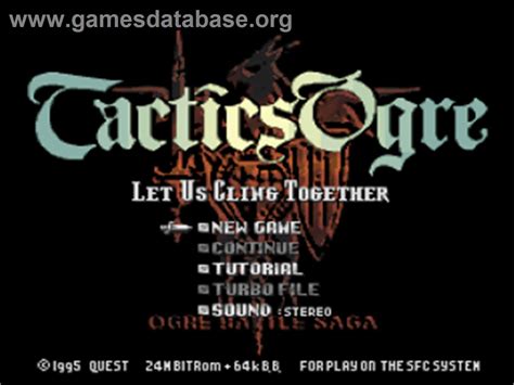 Tactics Ogre: Let Us Cling Together - Nintendo SNES - Games Database