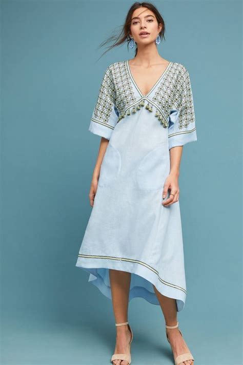 25 Pale Blue Dresses Your Wardrobe Needs This Fall | Embroidered midi dress, Dresses, Midi dress