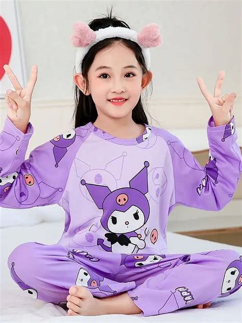 Cute Sanrio Cinnamoroll Children Pajamas Suit Hello Kitty Sleepwear Kuromi Melody Girl Boy ...